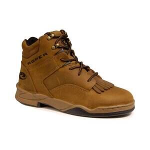 NEW ROPER men's 3 comfort system horseshoe boots in brown oiled leather